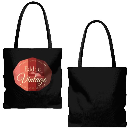 Eddie First Name Vintage Tote Bags (AOP)