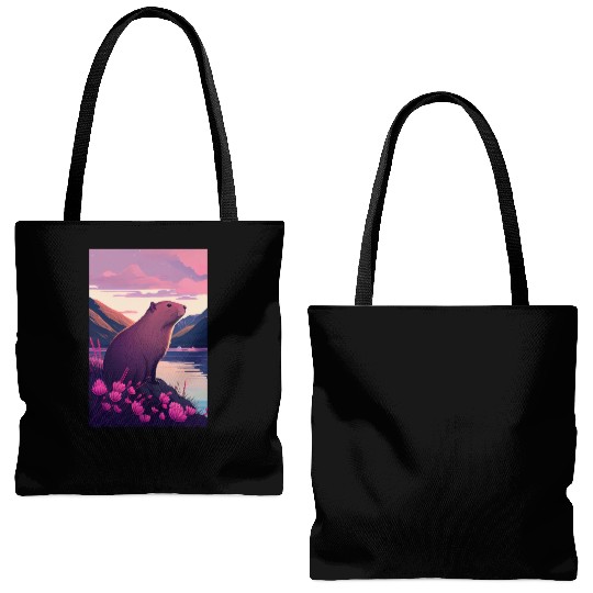 Capybara Nature Capibara Tote Bags (AOP)