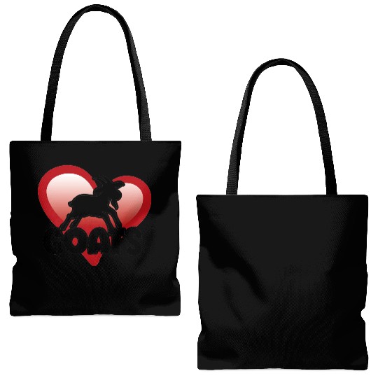 Love Goats Heart Design for goat lovers men women Tote Bags (AOP)