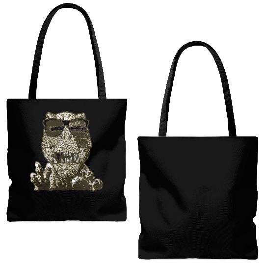 Dinosaur wear sunglasses Tote Bags (AOP)