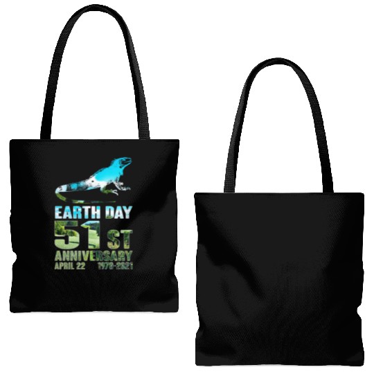 Earth Day 51st Anniversary April 22 Iguana Lover Tote Bags (AOP)