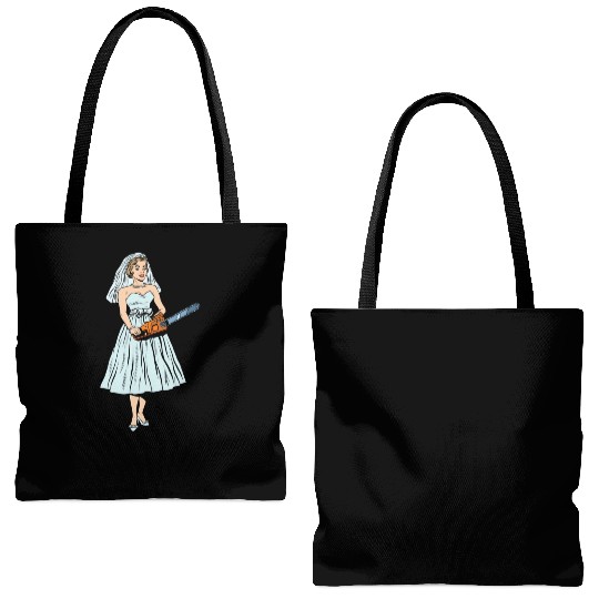 Chainsaw Bride Chainsaw Vintage Tote Bags (AOP)