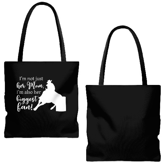 Mom Barrel Racing Horse Riding Racer Back Print Tote Bags (AOP)
