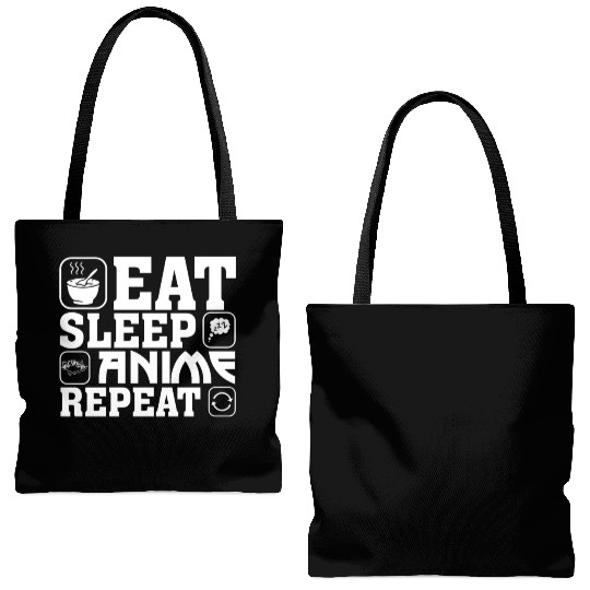 Eat Sleep Anime Repeat Kawaii Otaku Manga Japan Fa Tote Bags (AOP)