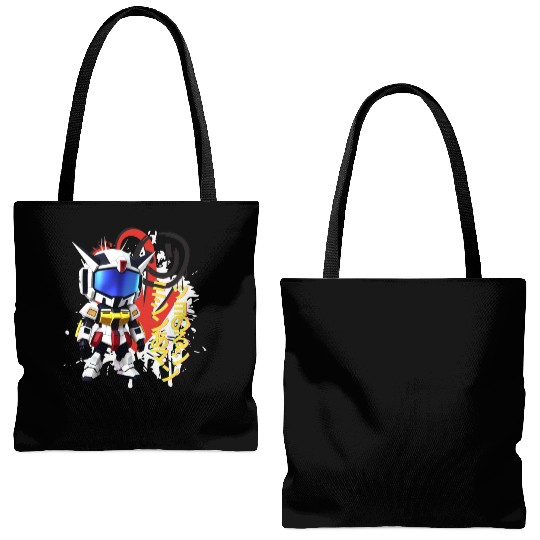 Chibi Mecha: A Cute Cyberpunk Design 8 Tote Bags (AOP)