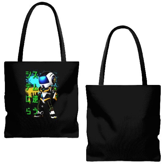 Chibi Mecha: A Cute Cyberpunk Design 6 Tote Bags (AOP)