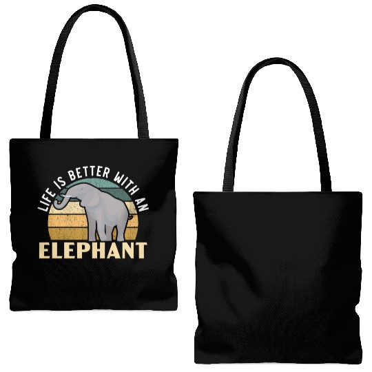 Elephant Lover Wildlife Animal Zoo Zookeeper Tote Bags (AOP)