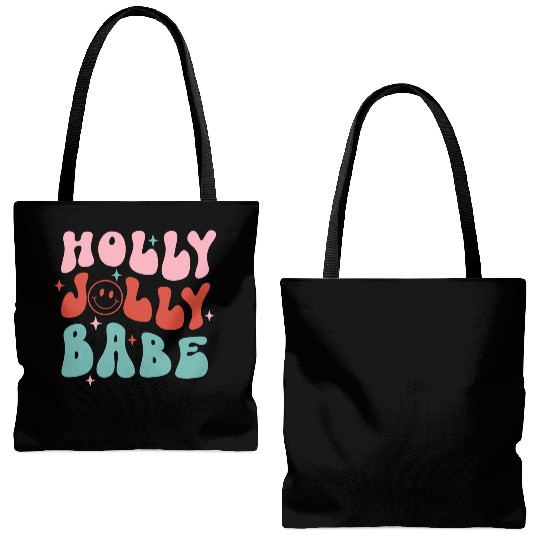 Holly Jolly Babe Tote Bags (AOP)