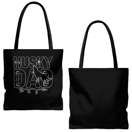 Husky Dad Tote Bags (AOP), Cute dad Tote Bags (AOP) for father