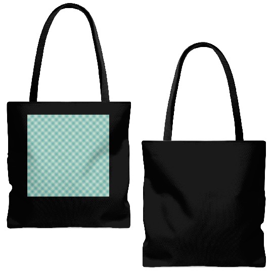 Teal Geometric Floral Retro Pattern Tote Bags (AOP)