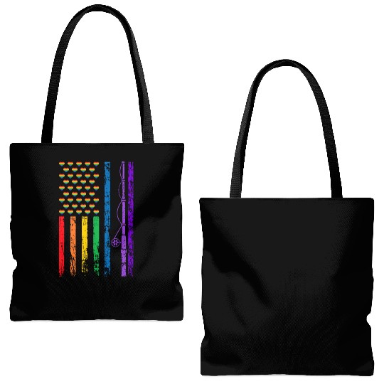 American Sports Rainbow Flag LGBT Pride Month Tote Bags (AOP)