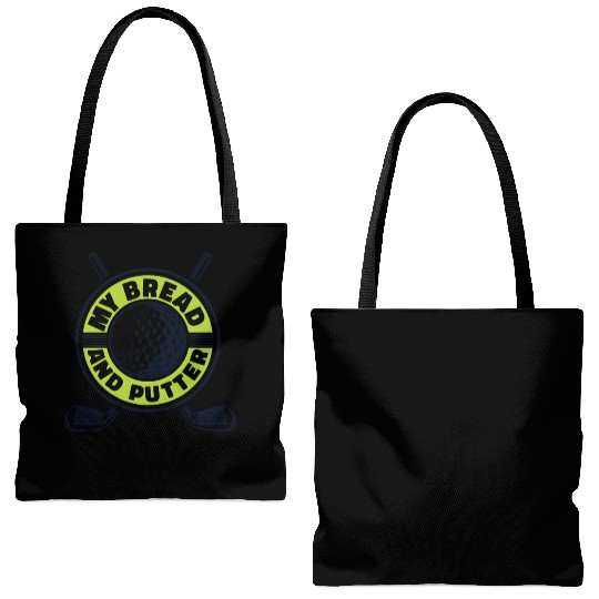 My Bread And Putter Player Pro Golfer Golfing Tote Bags (AOP)