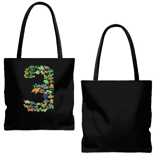 3rd Birthday Sea Turtle Tortoise Theme 3 Year Old Tote Bags (AOP)