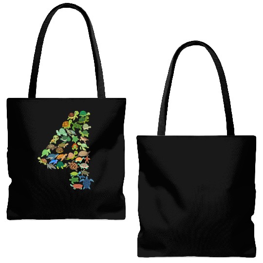 4th Birthday Sea Turtle Tortoise Theme 4 Year Old Tote Bags (AOP)