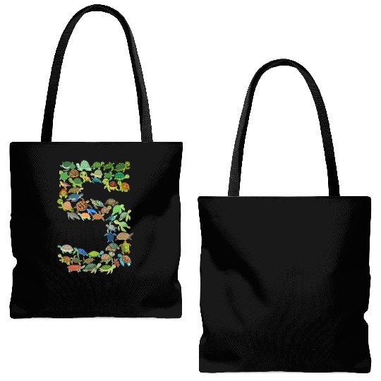 5th Birthday Sea Turtle Tortoise Theme 5 Year Old Tote Bags (AOP)