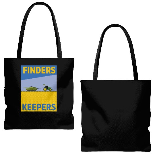 Funny Farmer Tractor Ukraine Flag Support Finders\ Tote Bags (AOP)