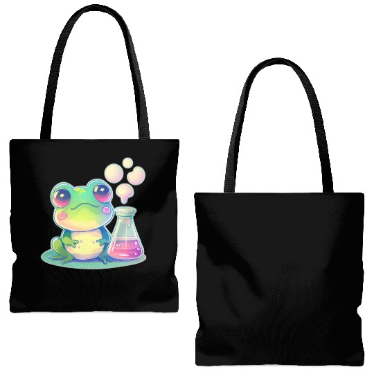 Science Cute Chemistry Nerd Kawaii Frog Animals Ch Tote Bags (AOP)
