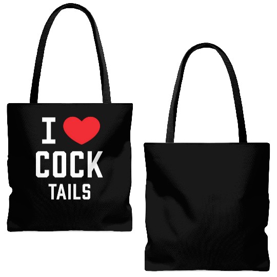 I Love Cock Tails Gay Bartender Alcoholic Mixed Dr Tote Bags (AOP)