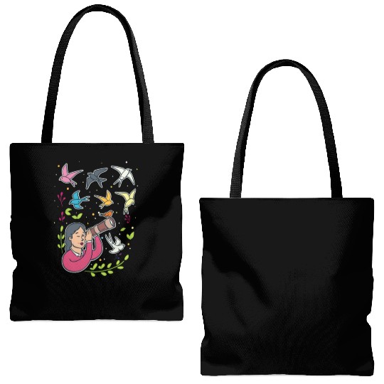 Bird Birdwatching Birdwatcher Tote Bags (AOP)