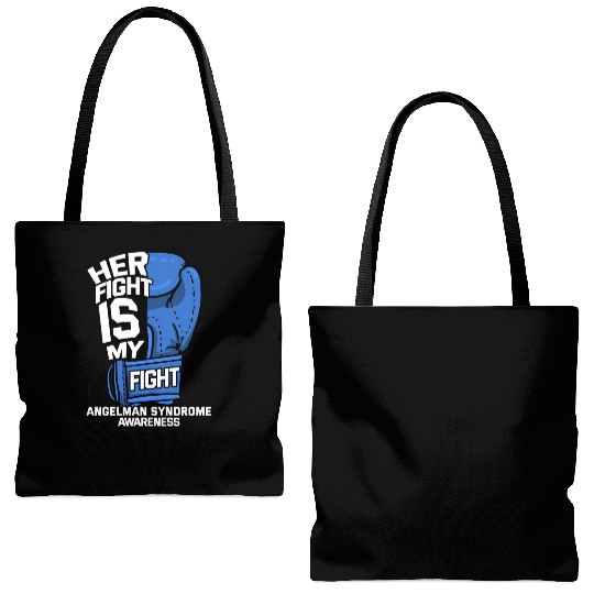 Her Fight Is My Fight Angelman Syndrome Happy Pupp Tote Bags (AOP)