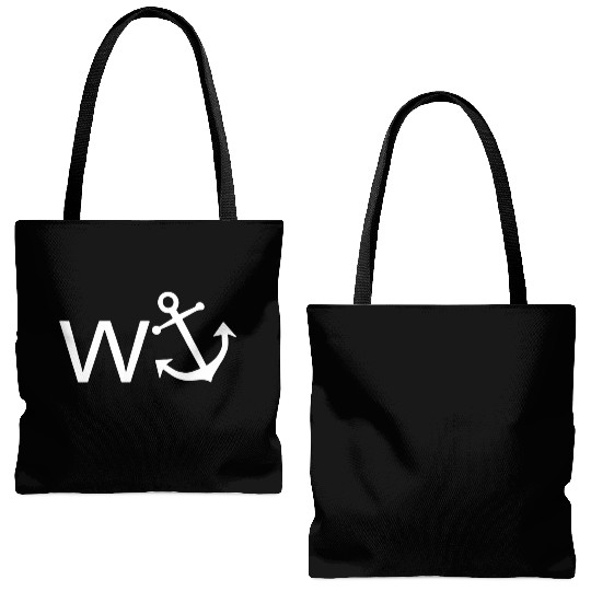 W Anchor Wanker Jerk Slang Tote Bags (AOP)