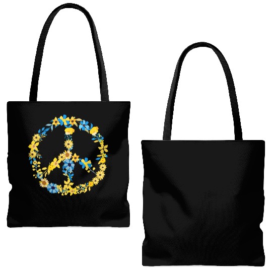 Ukraine Flag Flower Peace Heritage Tote Bags (AOP)