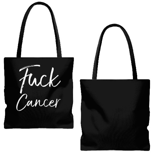Fuck Cancer Quote Accessories Fuck Cancer Tote Bags (AOP)