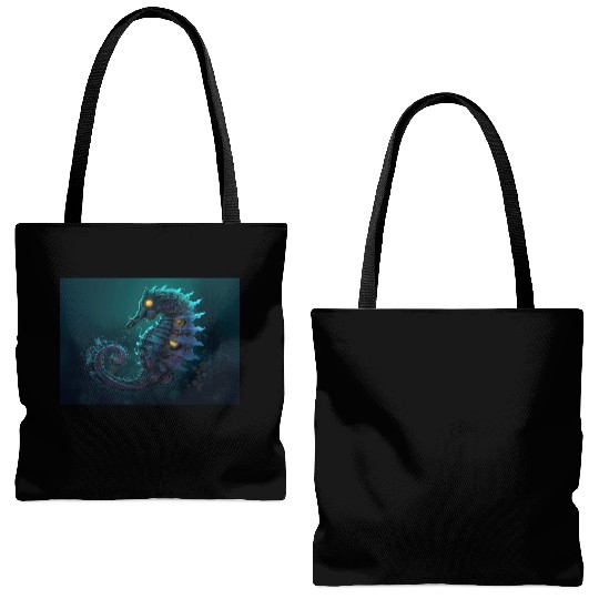 Neon Shark Attack Tote Bags (AOP)