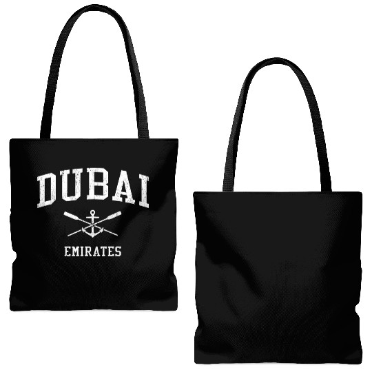 Dubai Crossed Oars Boat Anchor Sports Tote Bags (AOP)