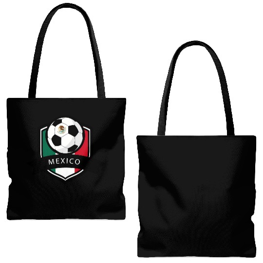 Mexico Soccer Ball Mexican Flag Football Tote Bags (AOP)