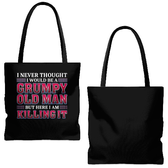 Grumpy Old Killing It Grandpa Tote Bags (AOP)