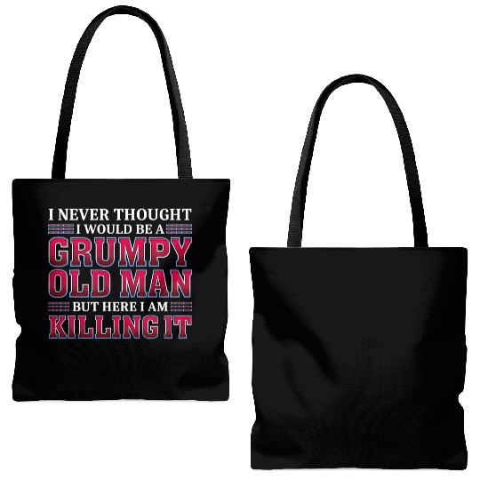 Grumpy Old Killing It Grandpa Tote Bags (AOP)