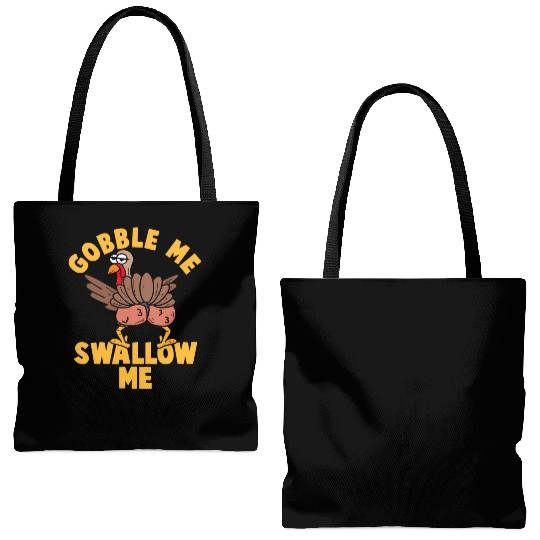 Twerking Turkey Gobble Me Swallow Me Thanksgiving Tote Bags (AOP)