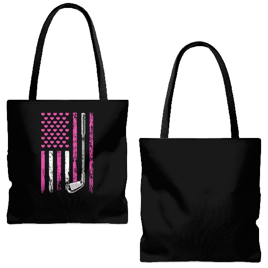 American Sports Flag Sporty Golf Club Mother's Day Tote Bags (AOP)
