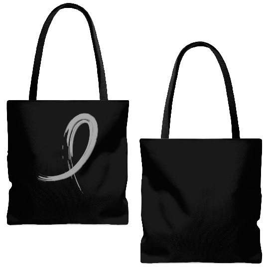 Brain Cancer Grey Graffiti Awareness Ribbon Tote Bags (AOP)