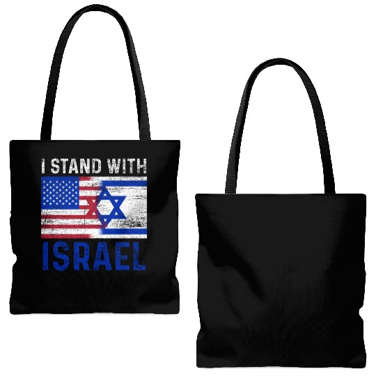 Us Flag I Stand With Israel Tote Bags (AOP)