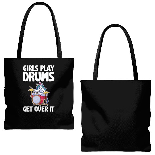 Girls Play Drums, Get Over It 2 Tote Bags (AOP)
