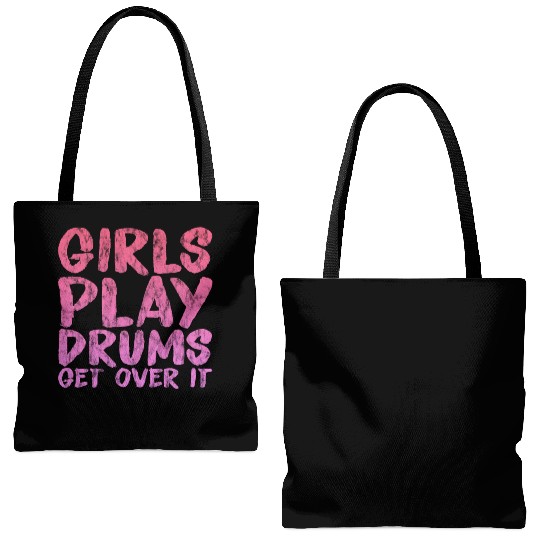 Girls Play Drums, Get Over It 3 Tote Bags (AOP)