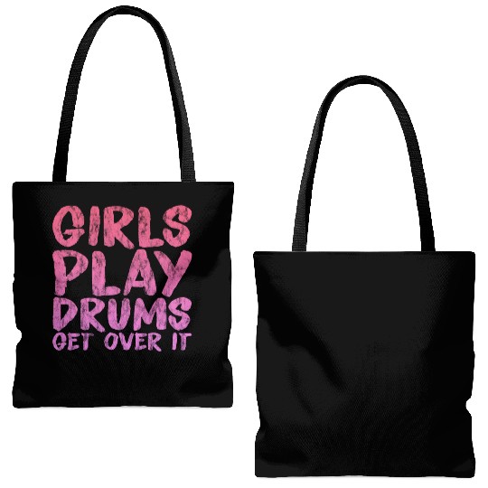 Girls Play Drums, Get Over It 3 Tote Bags (AOP)
