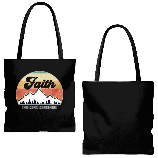 Faith Can Move Mountains Tote Bags (AOP)