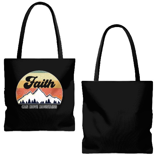 Faith Can Move Mountains Tote Bags (AOP)