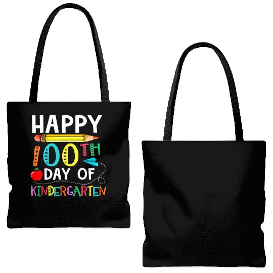 100 Days Of Kindergarten Happy 100Th Day Of School Tote Bags (AOP)