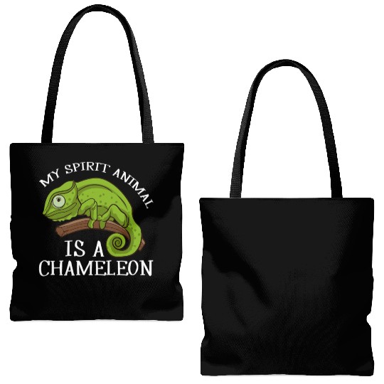 My Spirit Animal Is A Chameleon Lizard Chameleon Tote Bags (AOP)