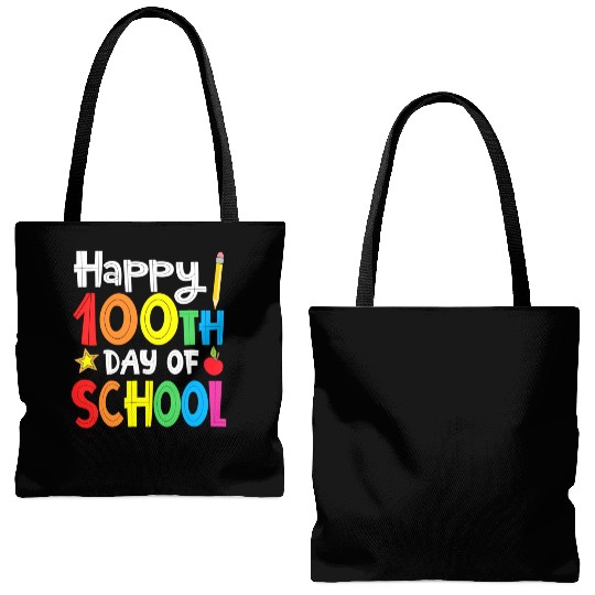Happy 100Th Day Of School Teacher Rainbow Tote Bags (AOP)