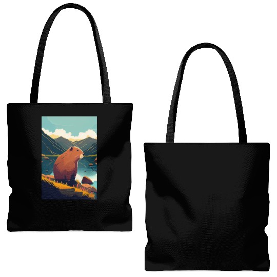 Capybara Nature Capibara Tote Bags (AOP)