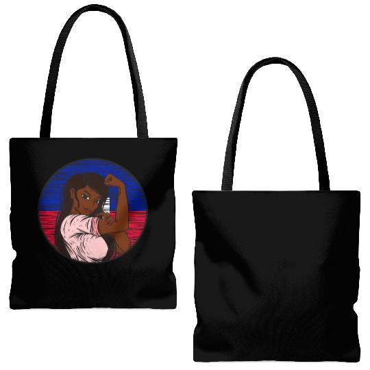 Patriotic Haitian Flag Haiti Proud Haitian Tote Bags (AOP)