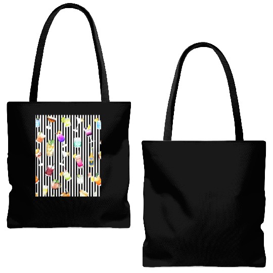 Cocktail Alcohol Happy Hour Lover Tote Bags (AOP)