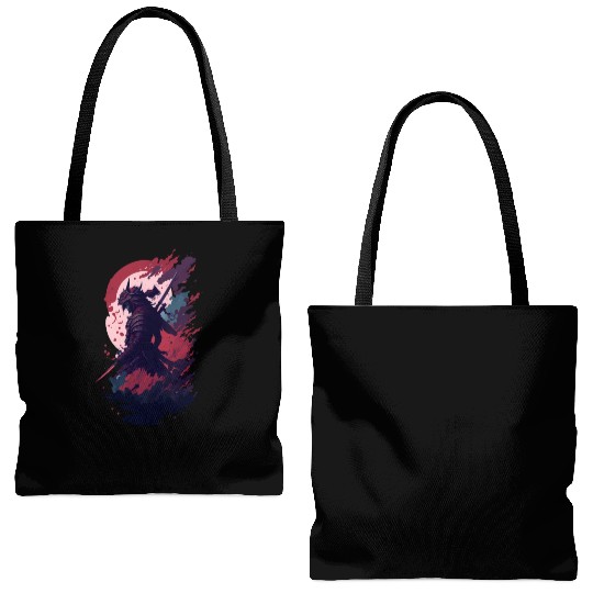 Shadow Samurai: Colorful Chaos Unleashed Tote Bags (AOP)