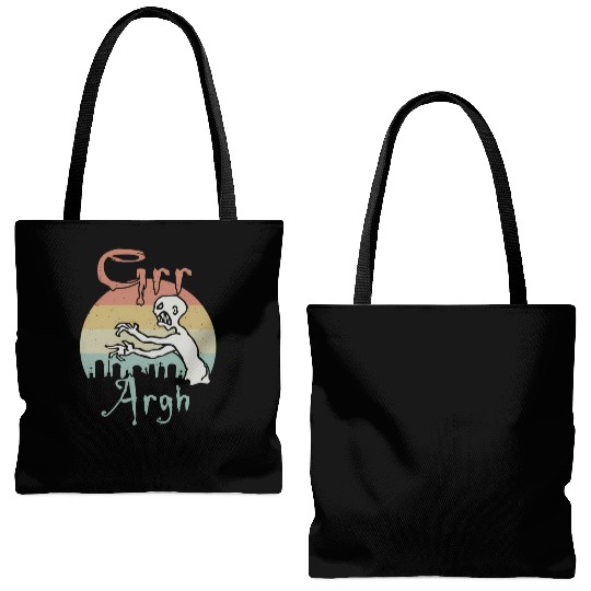 Zombie Dead Mummy Grr Argh Halloween Tote Bags (AOP)