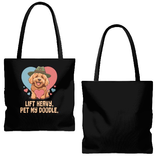 Lift Heavy Pet My Doodle Goldendoodle Dog Dad Tote Bags (AOP)